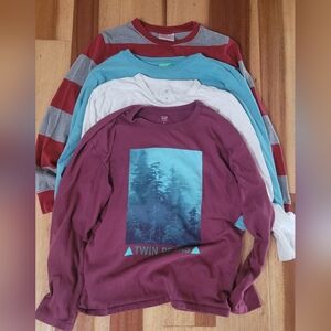 Bundle Of GAP, Hannah Anderson And Benneton Graphic Long Sleeve Tees.